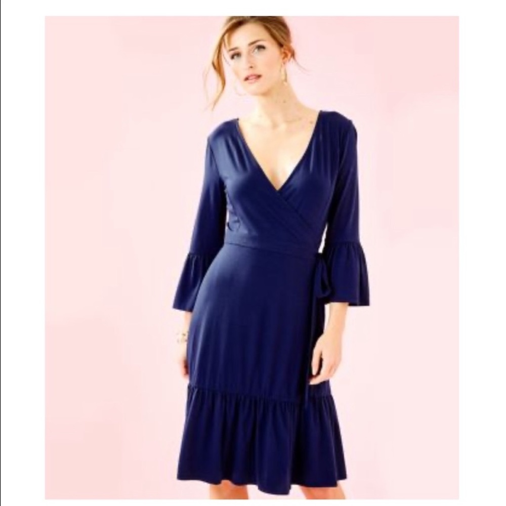 Lily Pulitzer Navy Blue Wrap Dress